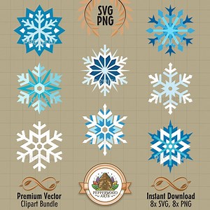 Snowflake Clipart Bundle, Snowflake Vector, Snowflake Svg, Snowflake Cricut, Printable Snowflakes, Winter Graphics, Winter Clipart - Etsy Australia