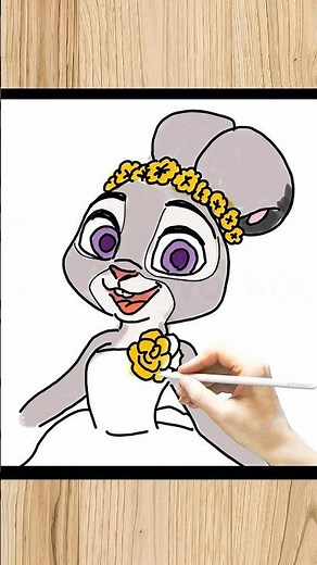Easy Drawing of Judy Hopps in a Ball Gown ✨ | Quick Tutorial for Kids