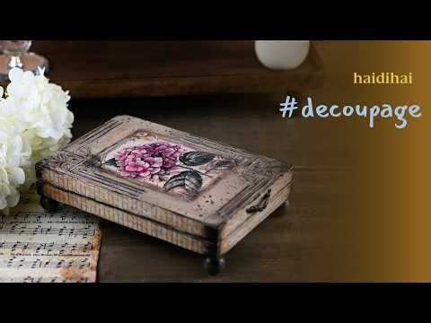Antique Jewelry Box Tutorial | Vintage Decoupage with Rice Paper (Easy DIY)