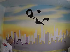 1.1M views · 10K reactions | The new miles morales styled spiderman Painted over three days timelapse with airbrush and sprayguns #spiderman #art #bedroom #mural #milesmorales | Creative Murals and Portraits UK | Facebook