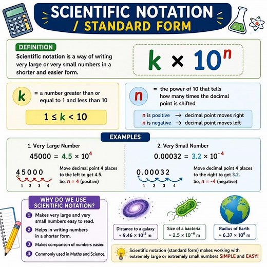 🎯 Scientific Notation Made Easy! | Large & Small Numbers Explained 🔥 #maths #education