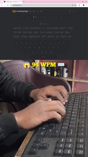 94 WPM Typing Challenge – Can YOU Beat This Speed? #asmr #fasttyping #shorts #raushantypingmaster