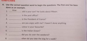 A. Use the correct question word to begin the questions. The fi... | Filo