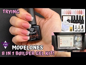 Trying Modelones 8 in 1 Builder Gel Kit from Amazon - (How to do Reverse French BIAB Nails)