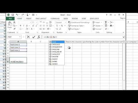 Microsoft Excel - CHAR (10)