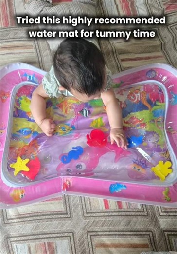 I tried Water mat for tummy time.: for the first time. #baby #shorts #parenting