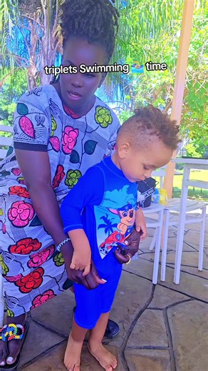 Triplets Enjoy Swimming Together: A Family Fun Day