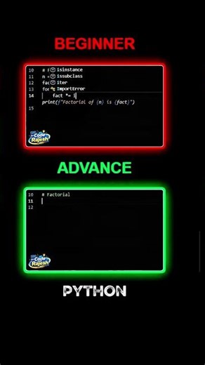 "Python" beginner vs advance coding | learn advance level in python 🚀 #python #junior #senior