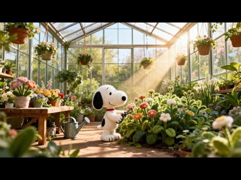 Spring Morning Garden with Snoopy 🌸 | Calm Lofi for Mindful Work & Relax