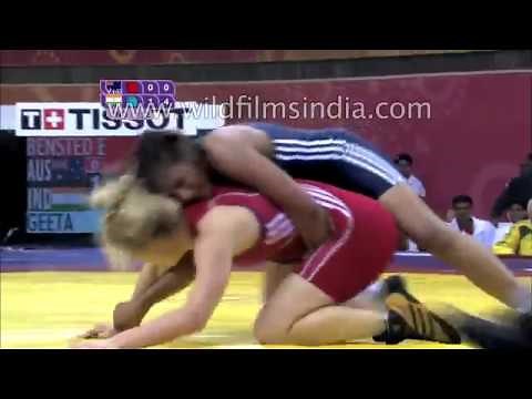 Dangal - last scene fight - Geeta Phogat real match - common wealth games