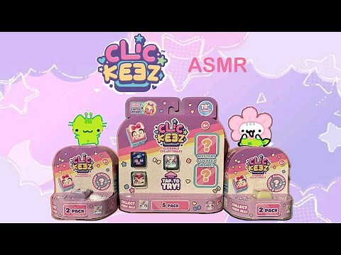 asmr | unboxing more clickeez packs | typing