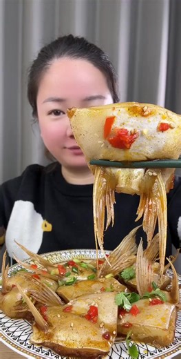 Delicious Chinese Food Mukbang with Fish