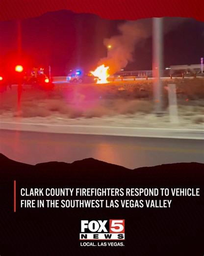 CAUGHT ON CAMERA: Vehicle burst into flames in southwest valley More Details ➡️ https://www.fox5vegas.com/2025/12/20/caught-camera-clark-county-firefighters-respond-vehicle-fire-flamingo-road-215-beltway/ | FOX5 Las Vegas