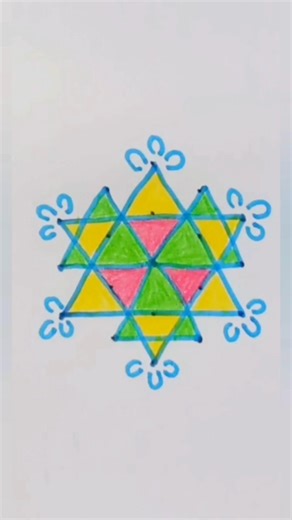 5x3 Simple Rangoli For Begginers | Apartment Kolam | Easy Muggulu #shorts #easykolam #rangoli