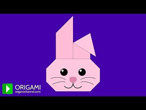 How to Make an Origami Bunny Face / Origami Rabbit Head 🐰 Easy 3D Animated Tutorial (4K)