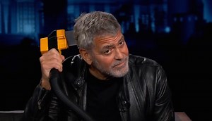 George Clooney Demonstrates His Mad Flowbee Hair Cutting Skills For Jimmy Kimmel