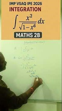 IPE 2026 Maths 2B – Must Learn Integration Question#ipe