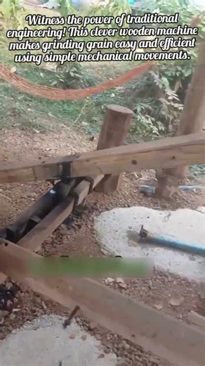 Amazing Traditional Wooden Machine Grinding Grain Automatically Today