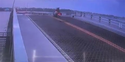 Biker jumps Daytona Beach's Main Street drawbridge during Bike Week