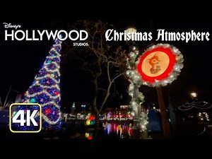 Christmas Ambiance at Disney’s Hollywood Studios | 2-Hour Holiday Background Atmosphere in 4K