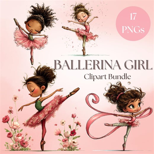 Ballerina Girl PNG Bundle: Ballet Dancer Clipart Graphics (digital Download - 17 Pngs) - Etsy