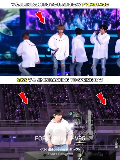 Jimin and V dancing to spring day was not on my bingo card 😭😭 #btsshorts_ #arirangworldtourgoyang