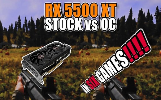 RX 5500XT 默频 vs RX 5500XT 超频 显卡游戏性能测试对比（1080P分辨率，CPU为i7-8700K 5Ghz） 60帧视频