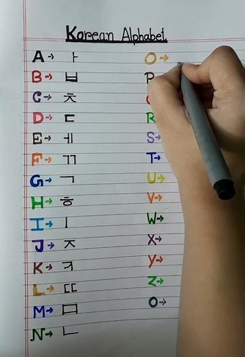 How to write Korean Alphabet from A to Z #korea #alphabet #youtubeshorts #how