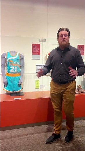 Something Cool at Sloan Museum - Semi Pro movie Flint Tropics uniform