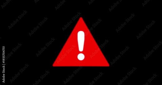 Animated red alert icon on green screen background. warning sign mark animated danger sign