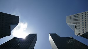 Download Time lapse clouds moving with towers for free