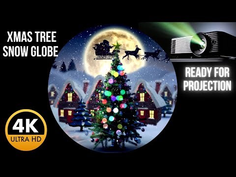 Christmas Tree snow globe Projection #snowglobes #freefacades #greenscreen #snowglobediy #projection