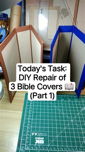 Part 1: DIY Repair of 3 Bible Covers 🙂💪🙌 #bible #bookbinding #diy #repair #work #commission #shorts