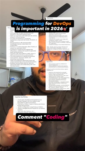 Avyay Pratyush on Instagram: "Programming is important for DevOps🎯 Comment "Coding" for the sheet (Programming for DevOps, Coding for DevOps, DevOps, Python programming, Python for DevOps, Software engineering, programming, Coding, How to learn programming) #programming #devops #softwareengineering #pythonprogramming #explorepage"