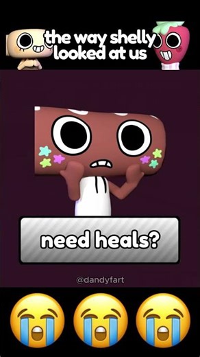 shelly gets jealous because nobody heals her #roblox #dandysworld #shorts