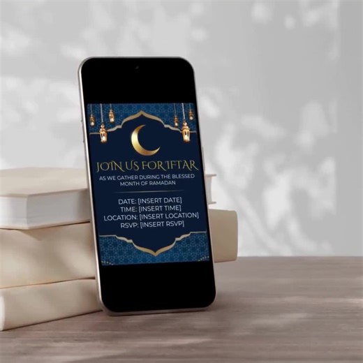 Editable Iftar Invitation Template | Ramadan Party Invite | Gold Moon Lantern Design | Islamic Event Invitation | Instant Download | Canva - Etsy