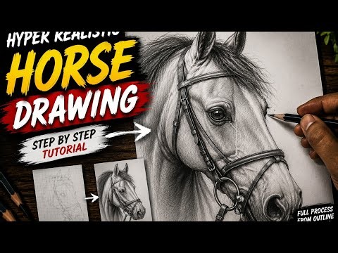 I Drew a Hyper Realistic Horse with Graphite Pencils 🐎 | Full Step-by-Step Drawing Tutorial