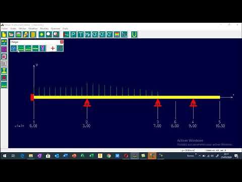 Tutoriel RDM 6 : Exercice simple sur poutre continue avec console soumise à la flexion.