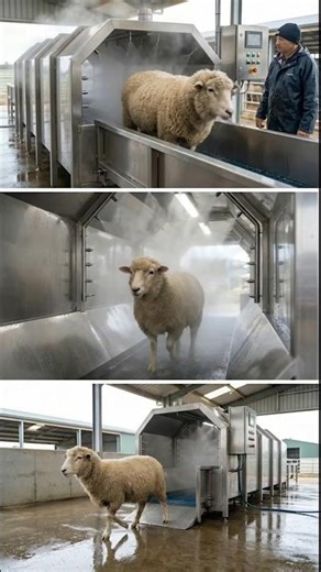 Sheep Wash Tunnel 🤯🚿 You Won’t Believe How Clean It Gets!