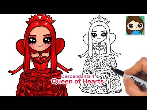 How to Draw Queen of Hearts | Descendants 4 | The Rise of Red