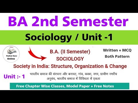 ba 1st year 2nd semester sociology unit 1 | ba 2nd semester sociology unit 1 | mcq |model paper 2026