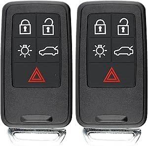 Amazon.com: KeylessOption Keyless Entry Remote Control Smart Car Key Fob Uncut Key Blade for S60 S80 XC60 XC70 Volvo KR55WK49264 (Pack of 2) : Automotive