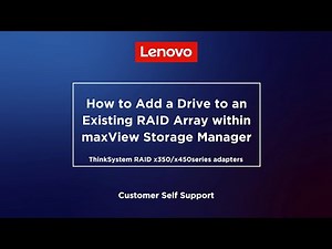 How to Add a Drive to an Existing RAID Array within maxView Storage Manager