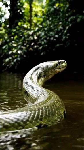 Green Anaconda 🐍 #nonvenomous #constrictor #greenanaconda #wildlife #swamp #nationalgeographic