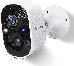 G-Homa Security Camera Wireless Outdoor, WiFi 1080P Battery Powered Cameras for Home Security with Spotlight Color Night Vision/Siren Alarm/2-Way Audio/Waterproof/Smart AI Motion Detection