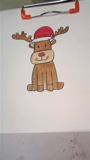 Simple reindeer drawing #cute #easy #simple #christmasart #reindeer