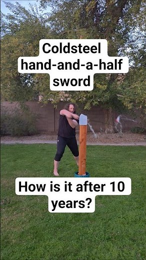 Combo Cut #coldsteelknives Hand-and-half sword #medievalweapons #cuttingtest #sharpnesstest