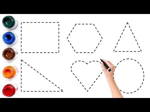 Shapes Name Drawing and Coloring for Kids Toddlers | Learn Shapes Easy Step by Step
