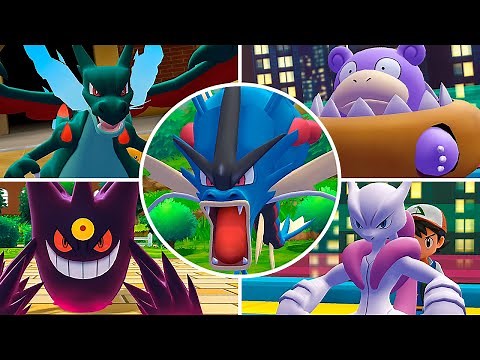 All Mega Evolutions in Pokémon Let's Go! Eevee & Pikachu! (ALL SHINYS)