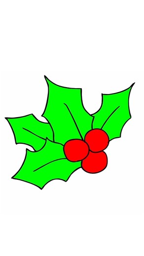 Festive Holly Drawing 🎄❄️ | Christmas Art #Shorts